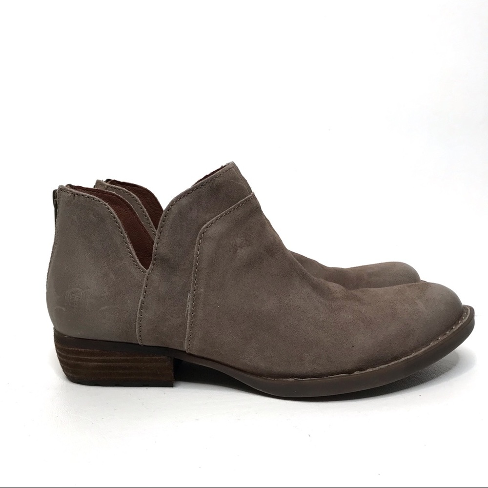 Born ankle boots suede back zipper low heel Benna